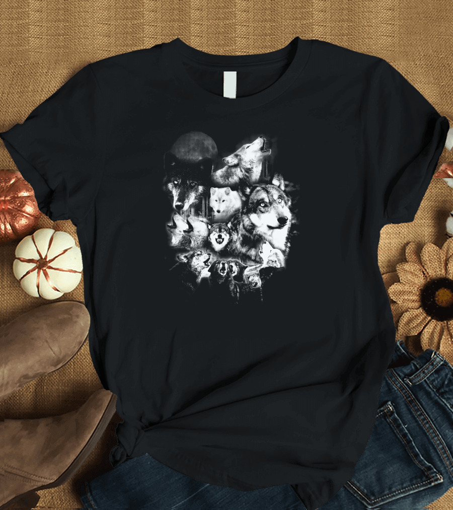 The Ultimate Wolf Moon Howling Pack T-Shirt
