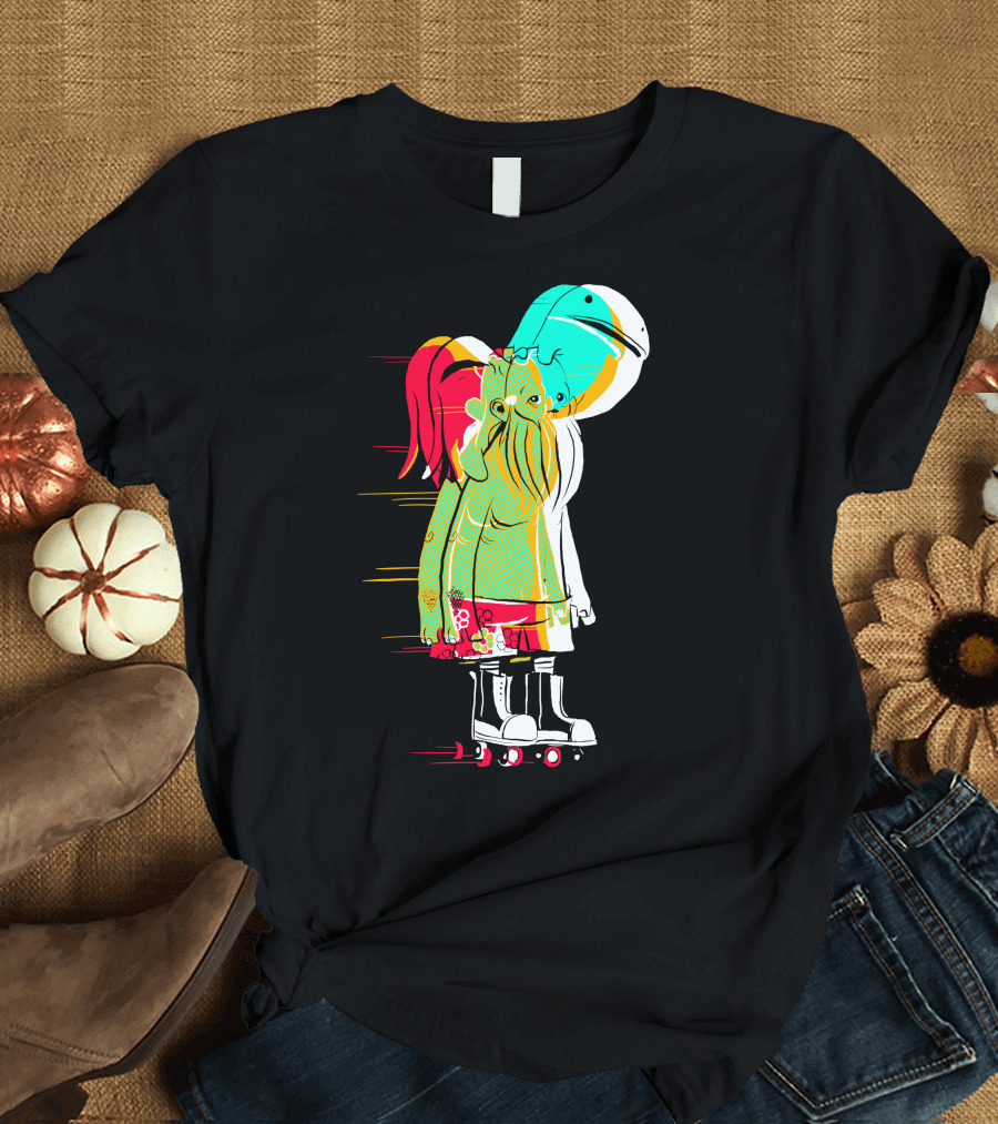 Too Rad For Registration Roller Skating Abstract Character with Helmet and Vibrant Colors T-Shirt