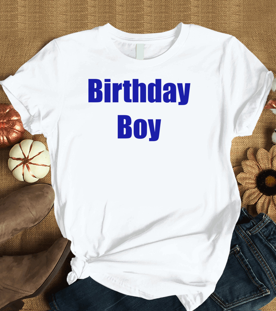 Birthday Boy Blue Text T-Shirt