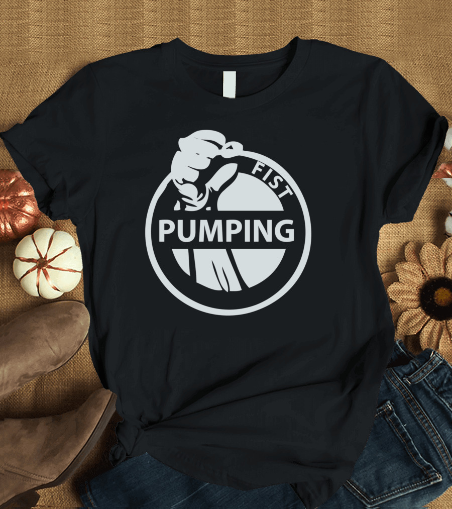 Fist Pumping Circle Symbol with Pumping Fist T-Shirt