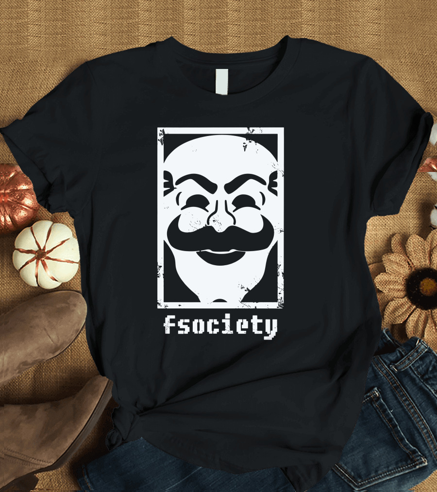Fsociety Mr. Robot Mask Hacker Society T-Shirt