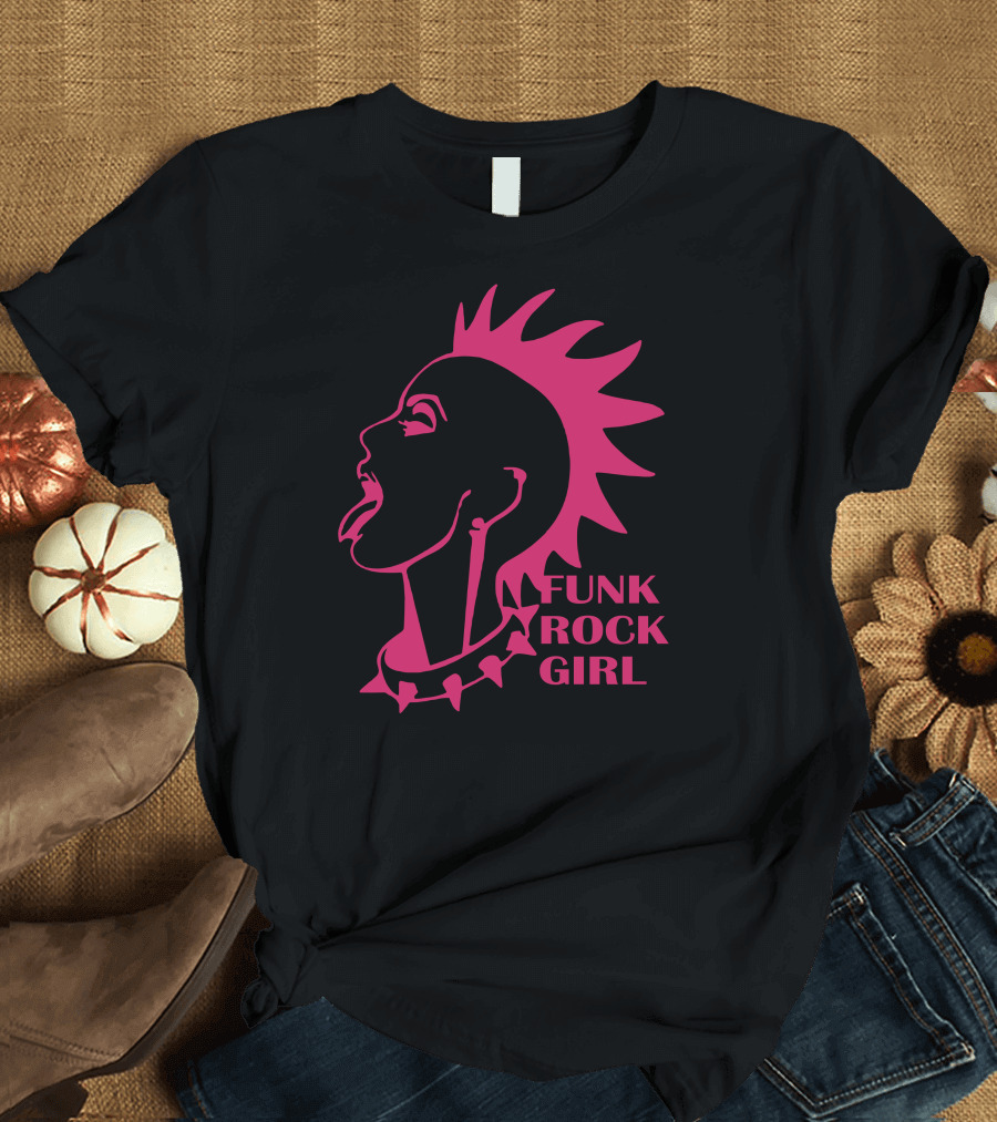 Funk Rock Girl Spiky Hair Punk T-Shirt