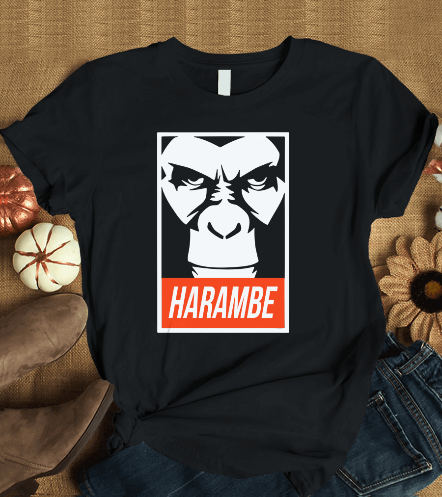 Harambe Obey Giant Style Bold Face T-Shirt
