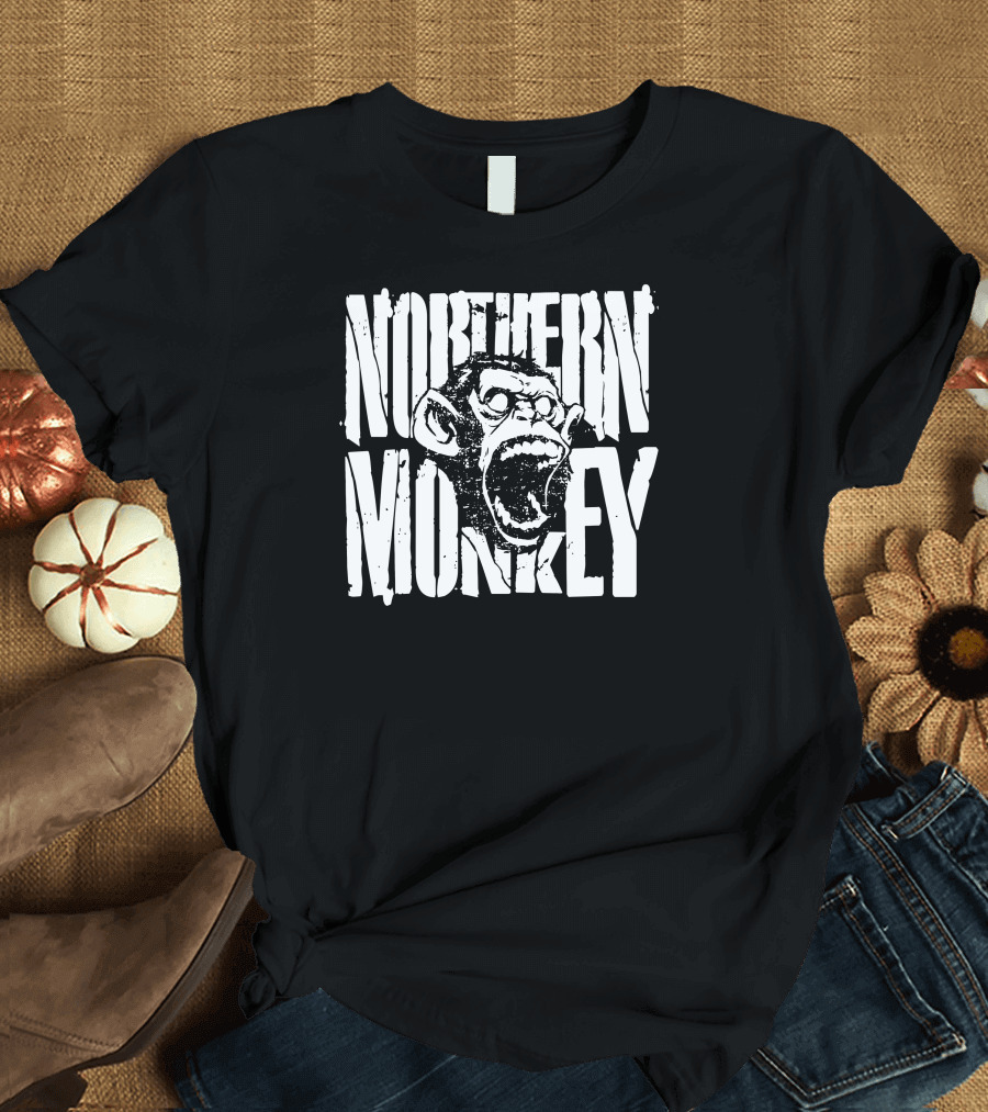 NORTHERN MONKEY Shouting Ape Black T-Shirt