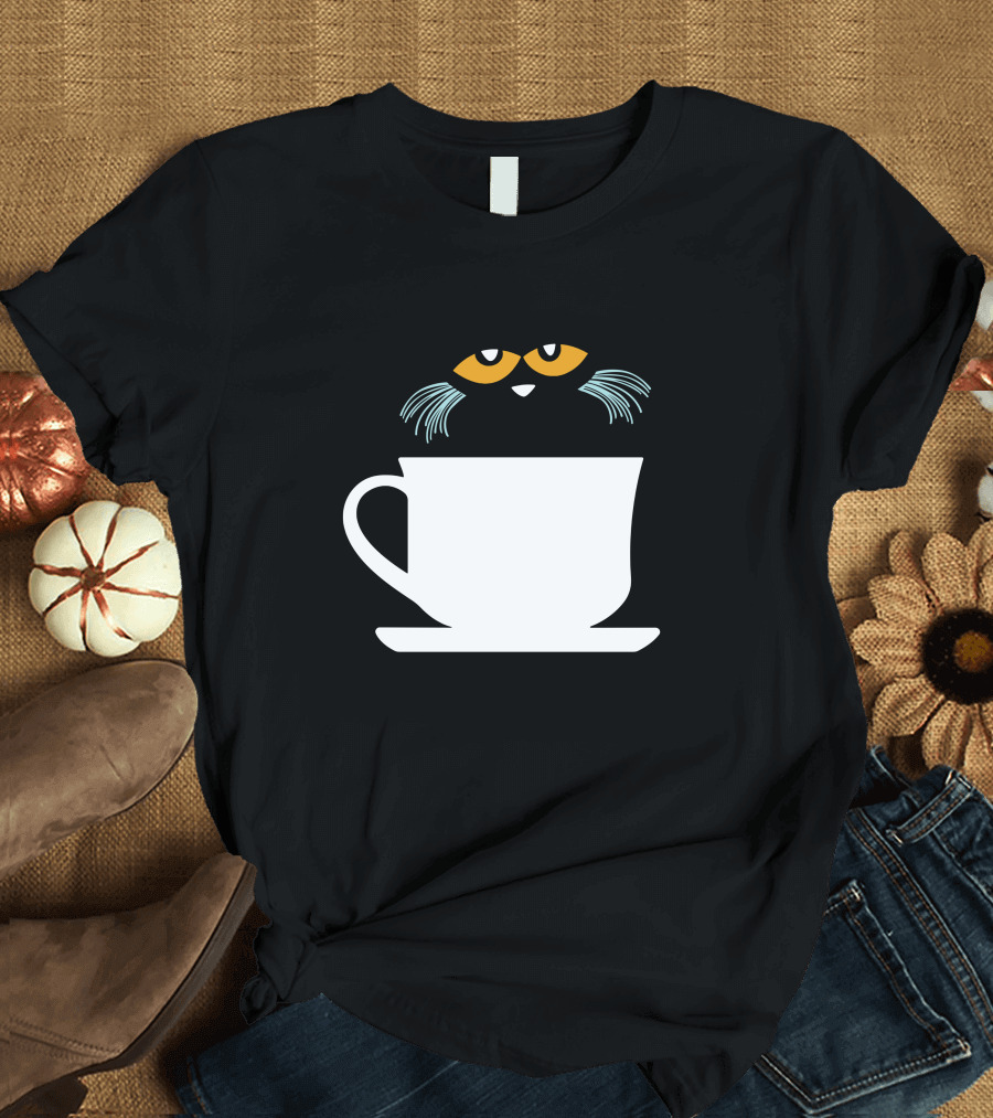 Cheshire Cat in Coffee Cup - Officially Licensed Book Character Morning Coffee T-Shirt