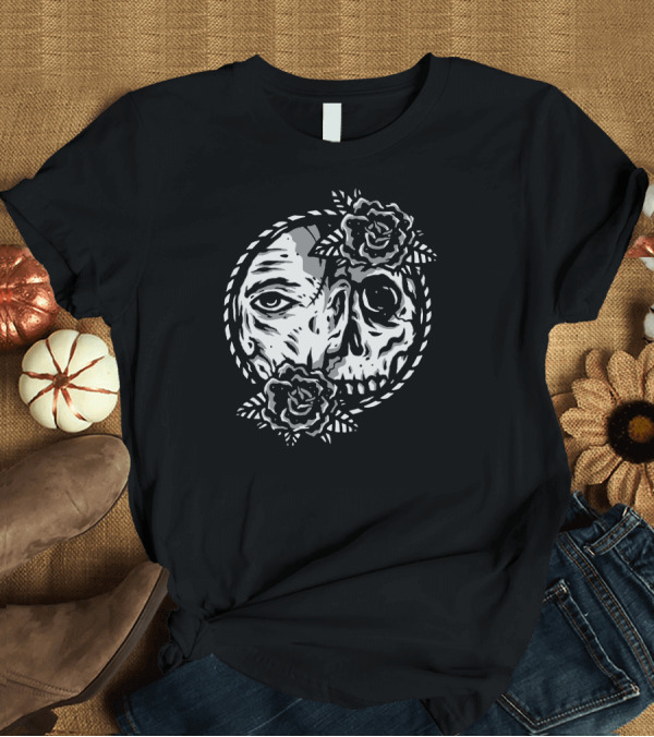 T-Shirt: Behind Human Skull Rose Eye T-Shirt Behind Human Skull Rose Eye T-Shirt