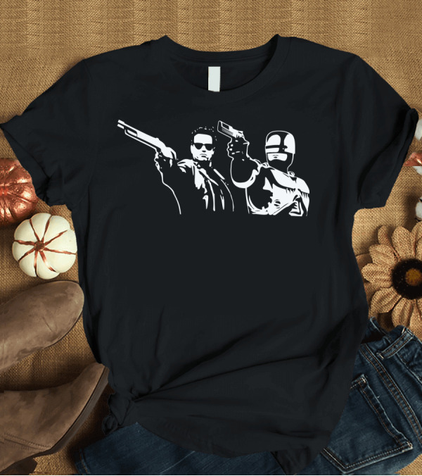 T-Shirt: Pulp Bot Fiction Robots Showdown T-Shirt Pulp Bot Fiction Robots Showdown T-Shirt