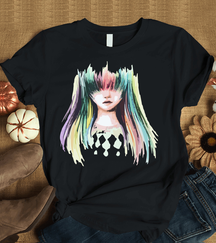 Colorful Rainbow Hair Girl T-Shirt