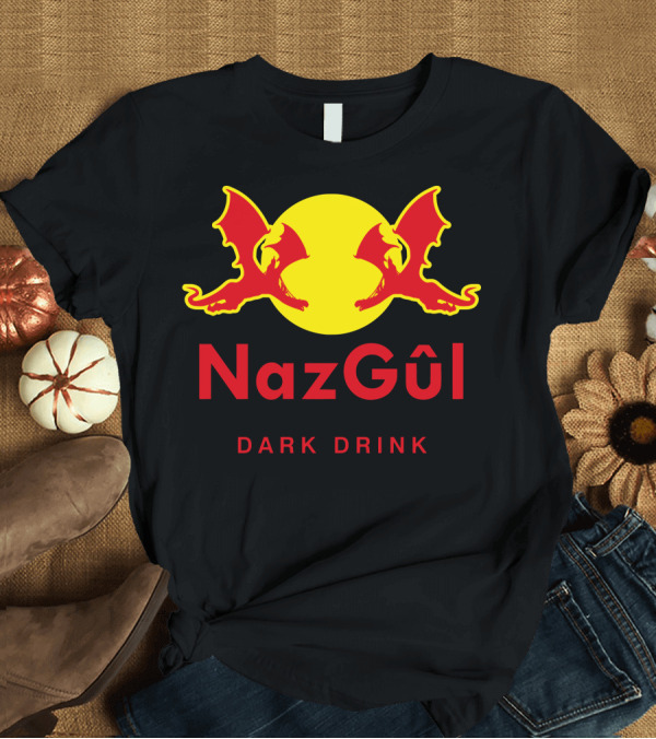 T-Shirt: Nazgûl Dark Drink Dragon Wings Crescent Moon T-Shirt Nazgûl Dark Drink Dragon Wings Crescent Moon T-Shirt