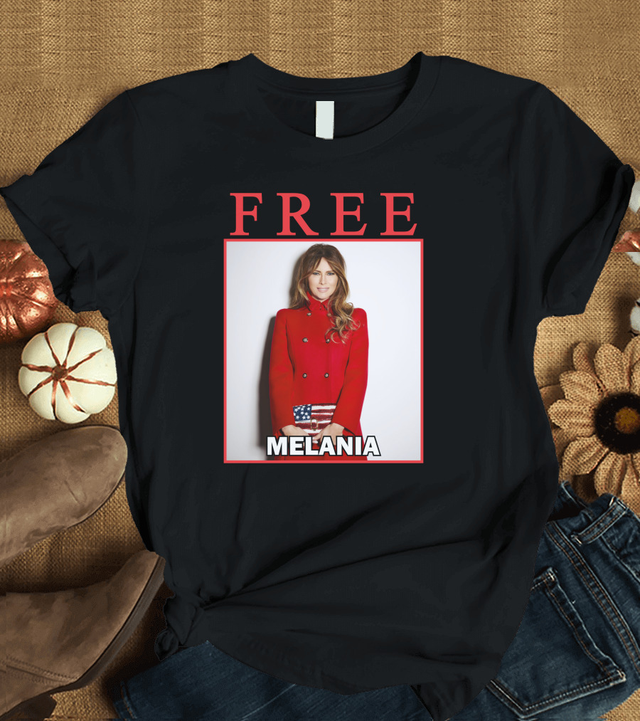 FREE MELANIA American Flag Red Coat T-Shirt