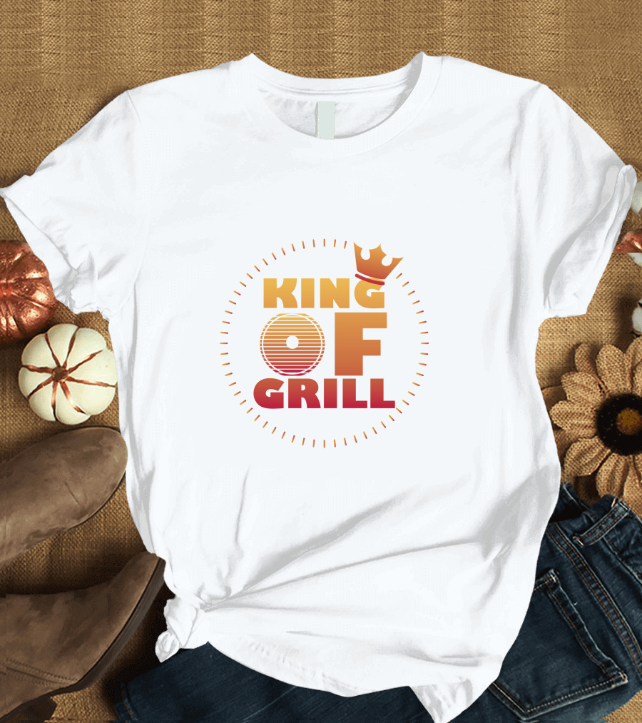 King Of Grill BBQ Enthusiast Crown Flame T-Shirt