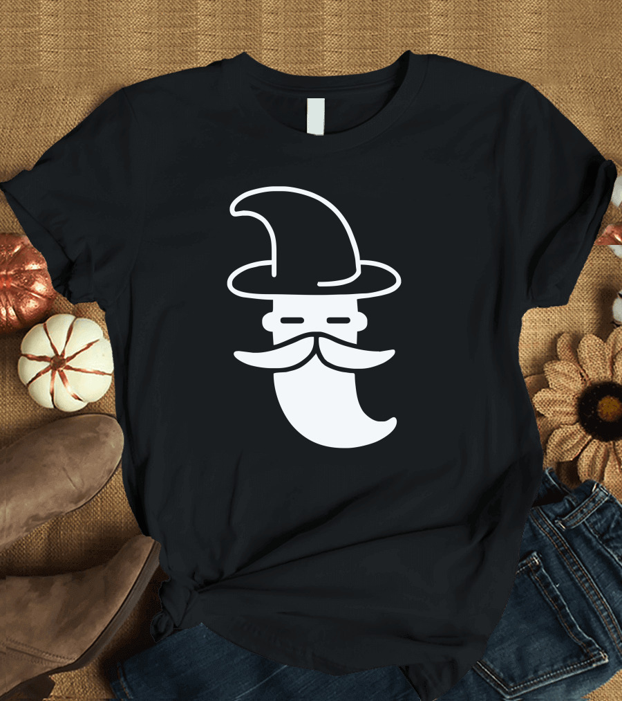Minimal Wizard Hat and Mustache T-Shirt