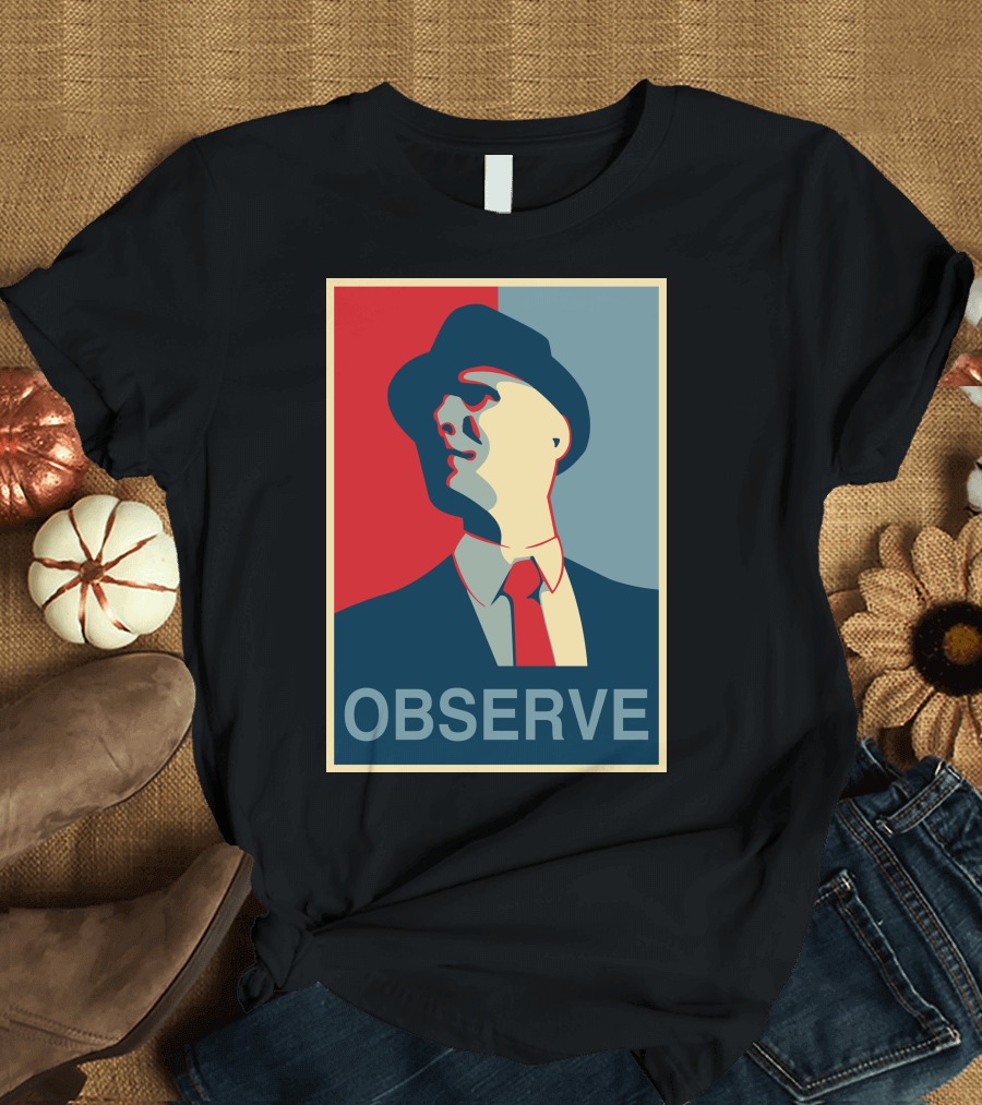 Observe Blue Red Silhouette Fedora T-Shirt
