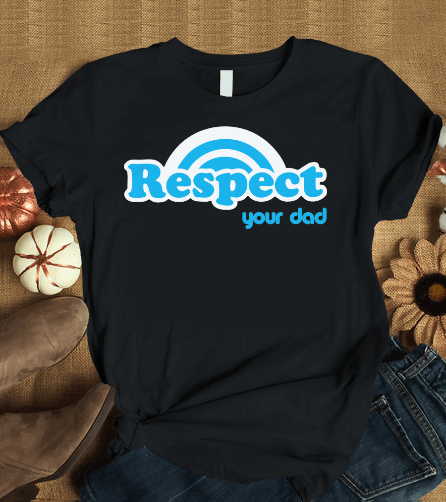 Respect Your Dad Retro Blue Rainbow T-Shirt