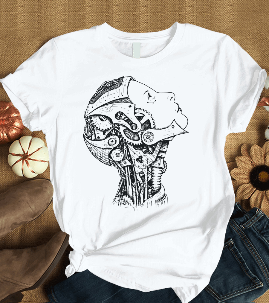 Robot Girl Machine Futuristic Cybernetic T-Shirt