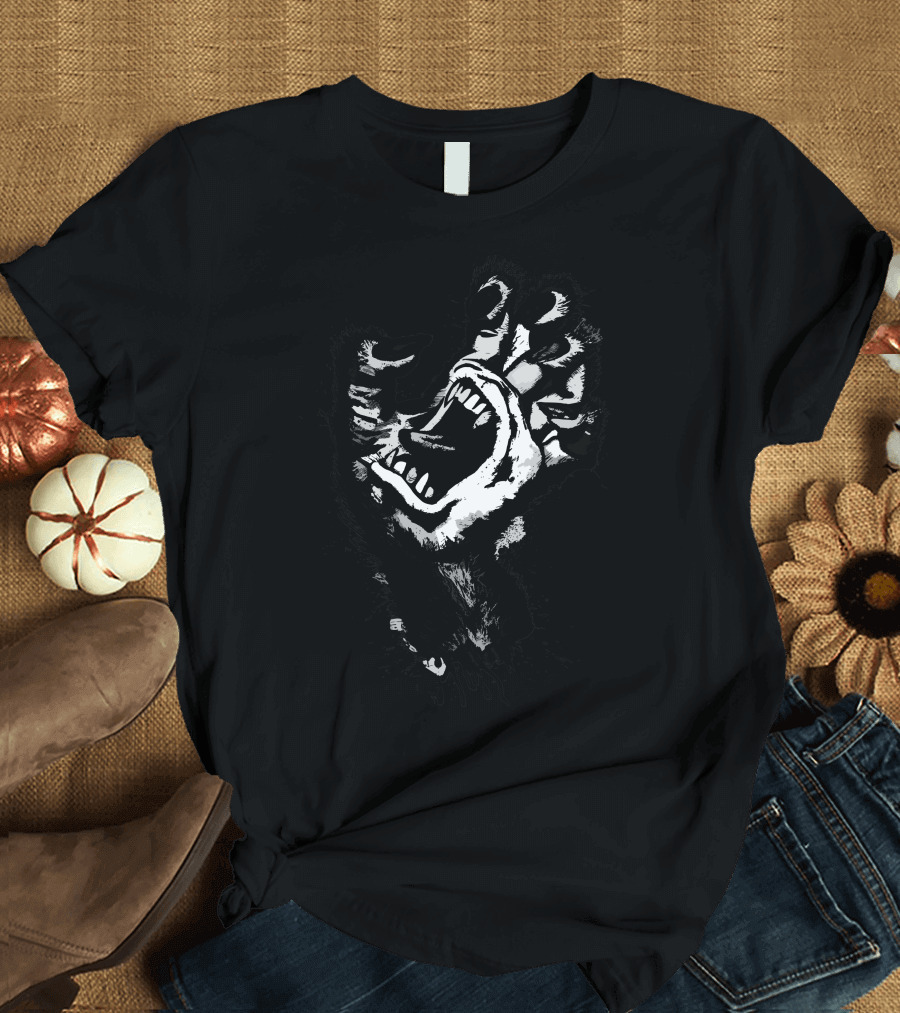 Screaming Hand Werewolf Creature Claw T-Shirt