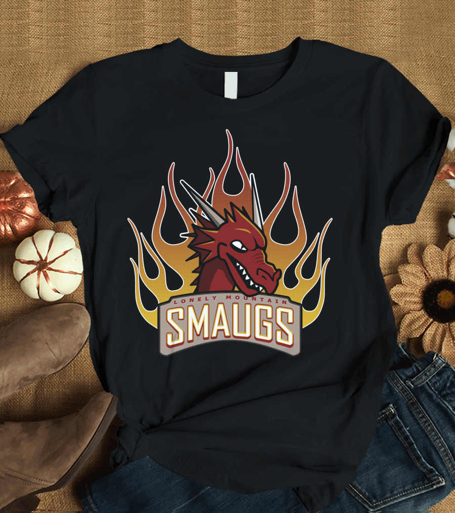 Lonely Mountain Smaugs Dragon Flames T-Shirt