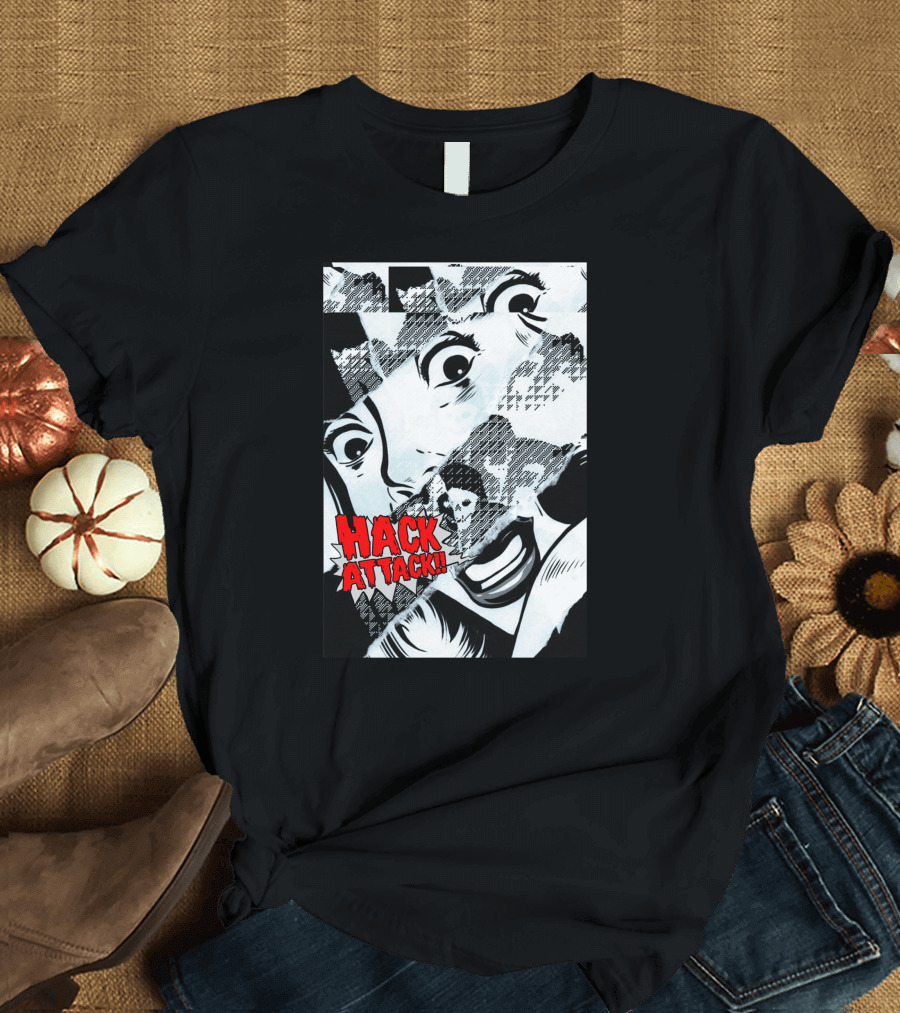 Hack Attack Retro Comic Style Distorted Surprise T-Shirt