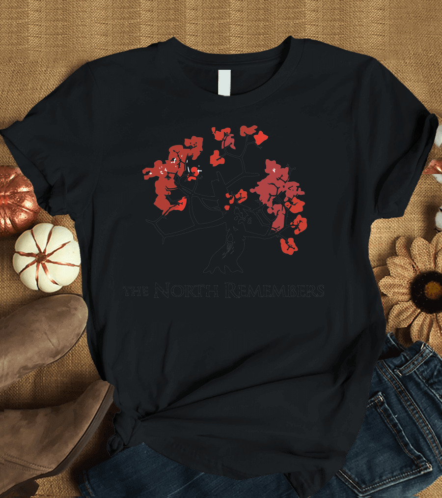The North Remembers Direwolf Red Tree T-Shirt