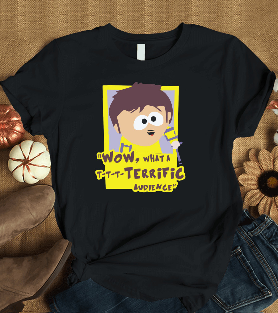 Wow What a T-T-T-Terrific Audience South Park Character with Microphone T-Shirt