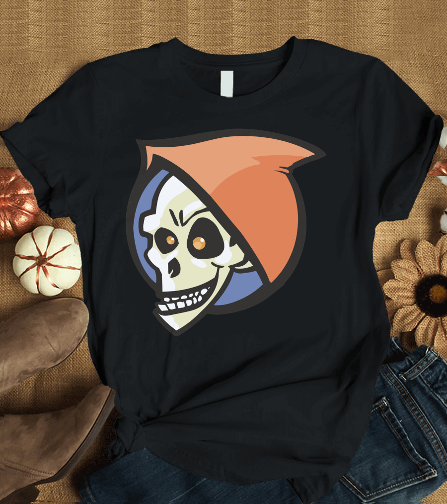 Darkniac Skull with Orange Hood and Bold Eyes T-Shirt