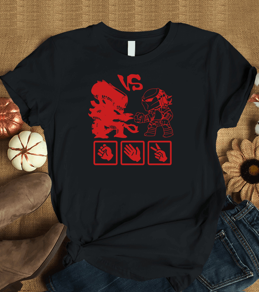 Alien Vs Predator Rock Paper Scissors Battle T-Shirt