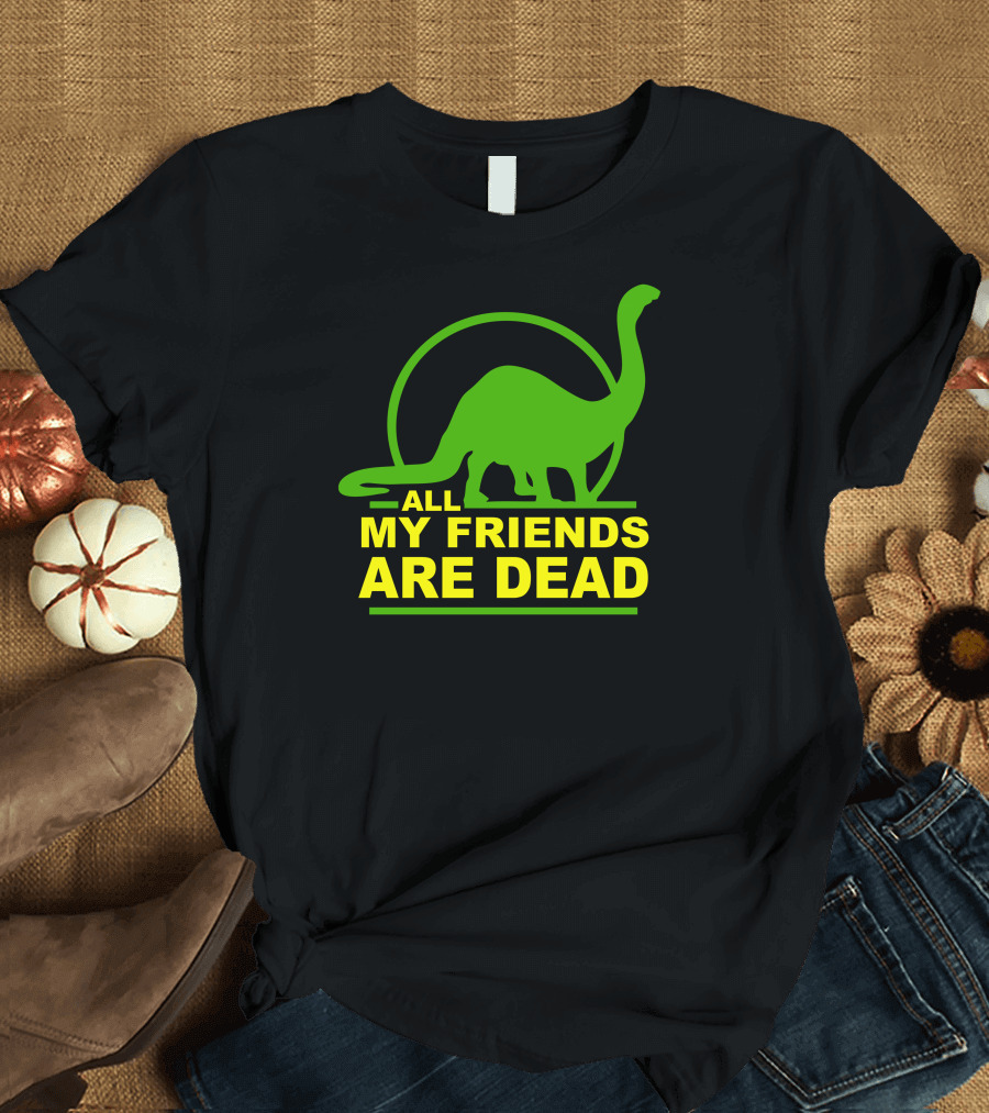 All My Friends Are Dead Dinosaur Logo Circle T-Shirt