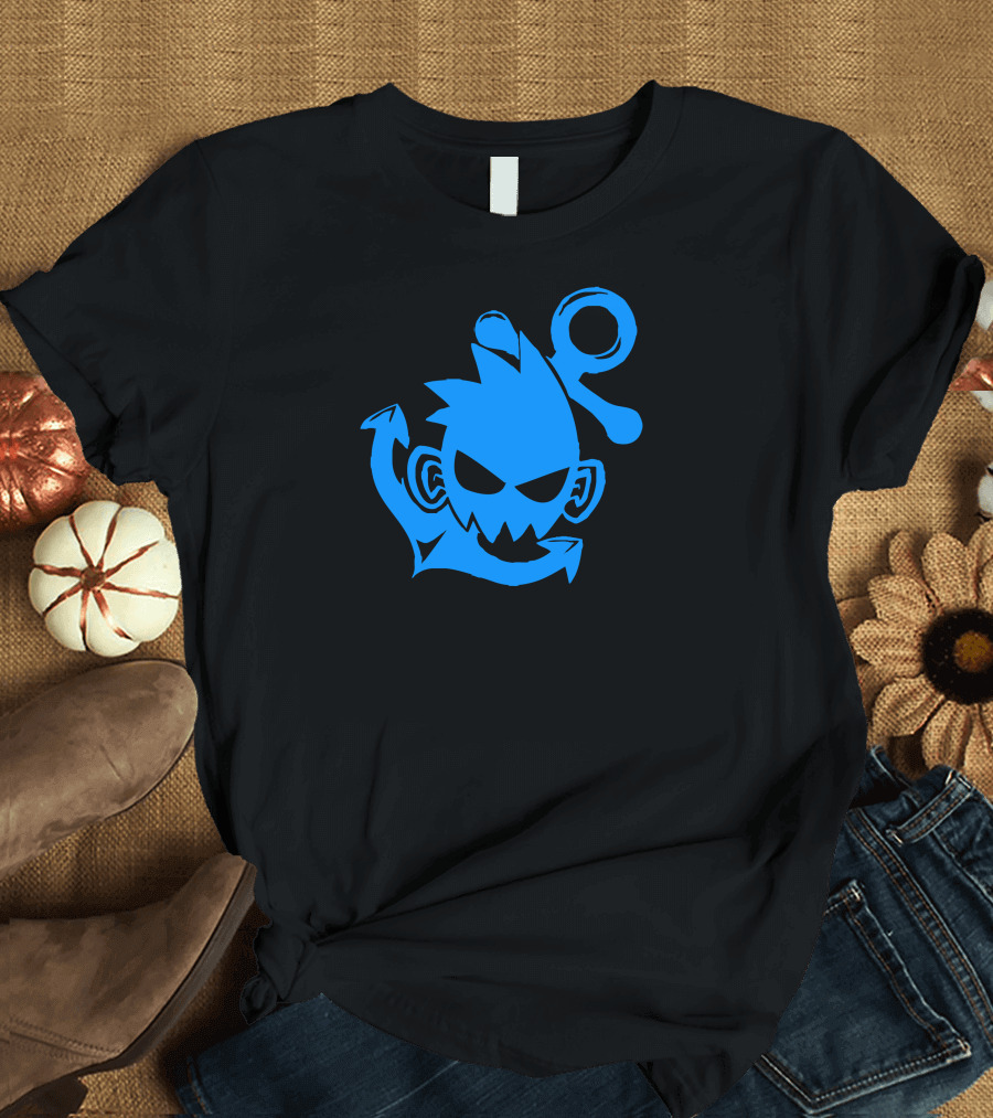 Anchor Logo Mischievous Blue Character T-Shirt