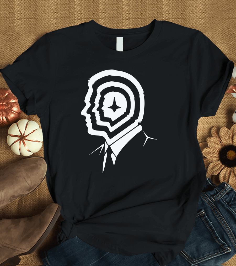 Dream Within A Dream Stacked Silhouette Faces with Star T-Shirt