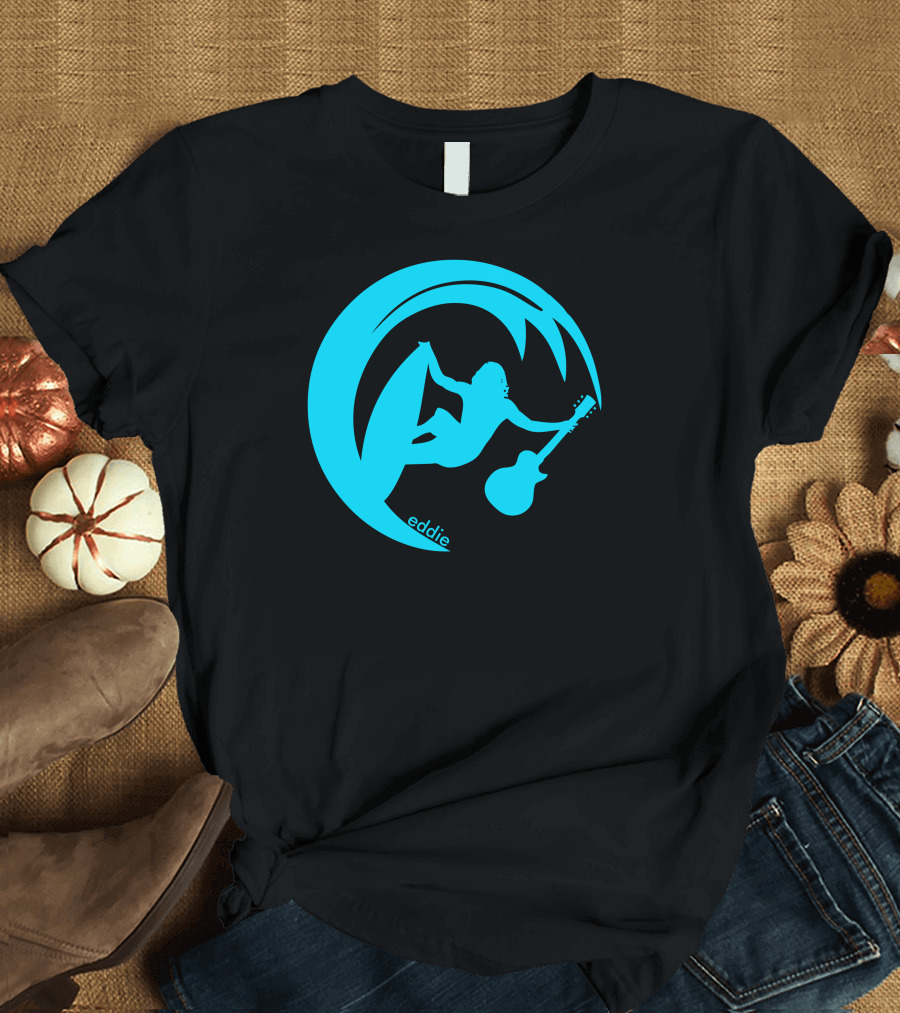 Eddie Surfing Guitar Wave T-Shirt