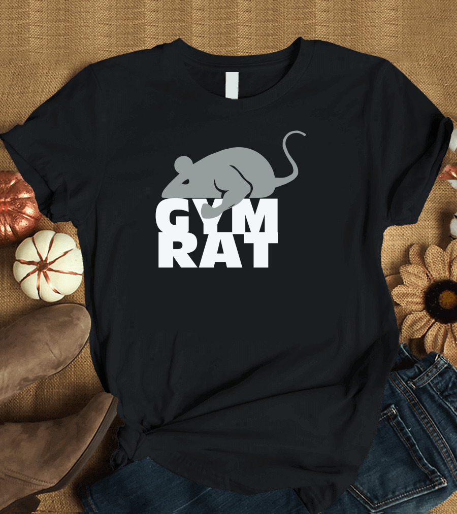 GYM RAT Mouse Motif T-Shirt