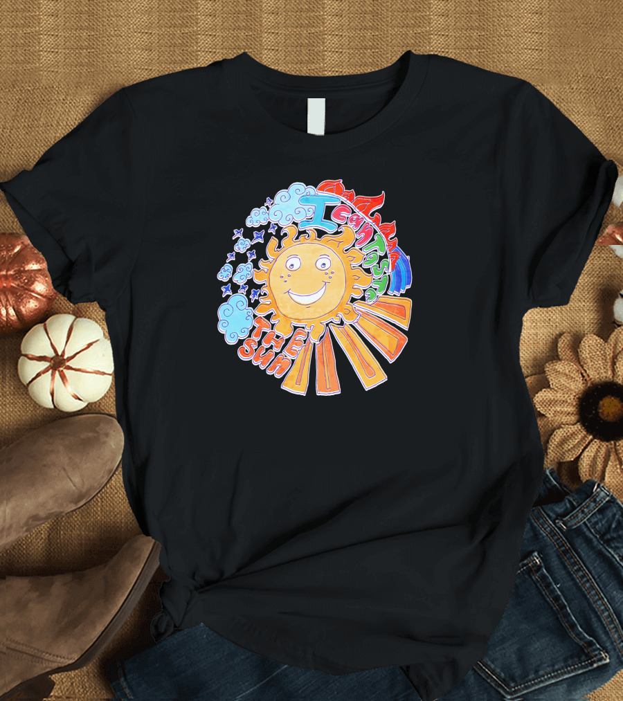 I Can Taste The Sun Bright Cartoon Sun with Clouds and Stars T-Shirt