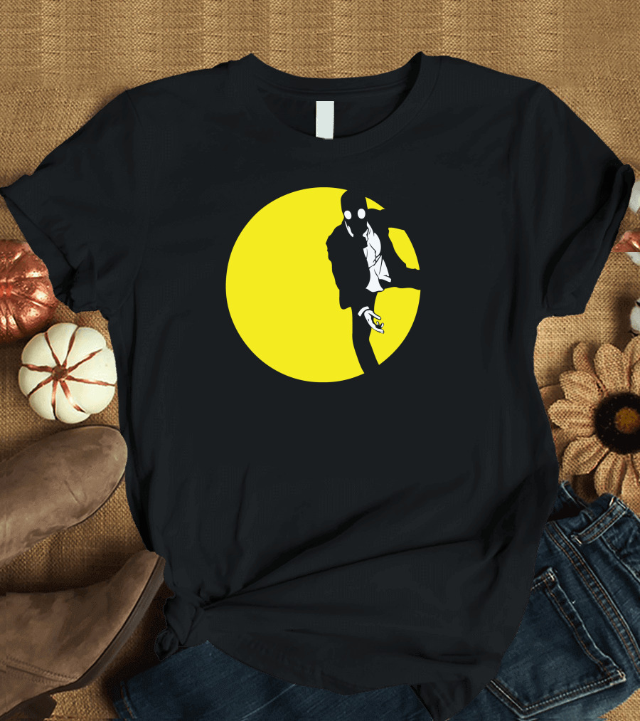 Leroy Spotlight Yellow Circle Silhouette Gas Mask Character T-Shirt