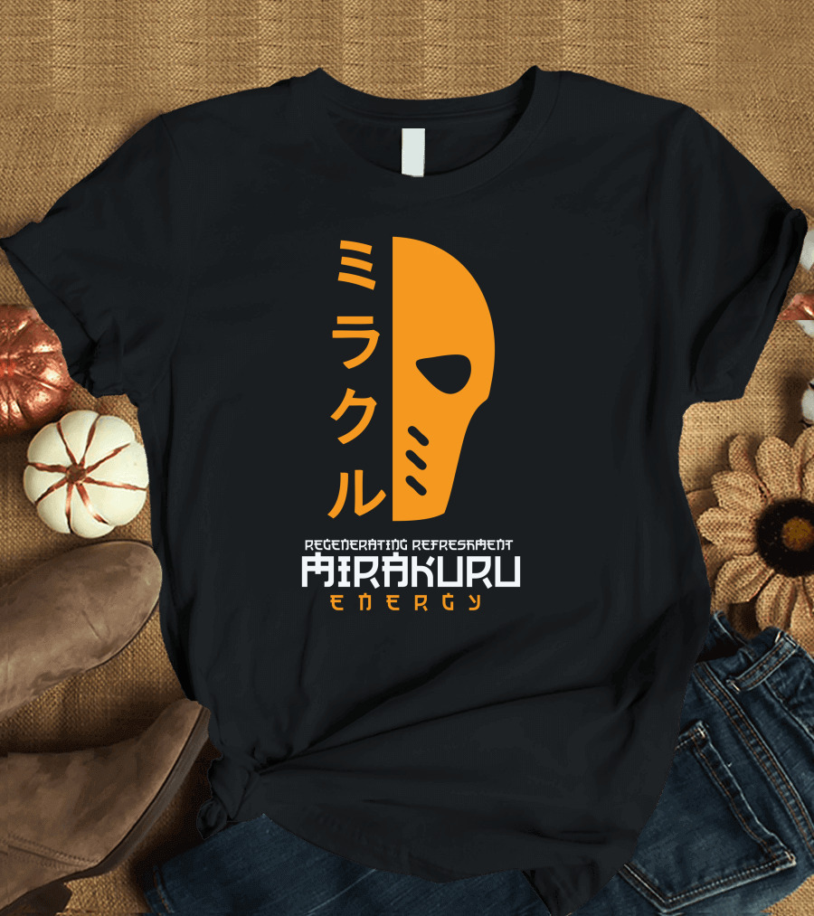 Mirakuru Energy Regenerating Refreshment Orange Mask Kanji T-Shirt