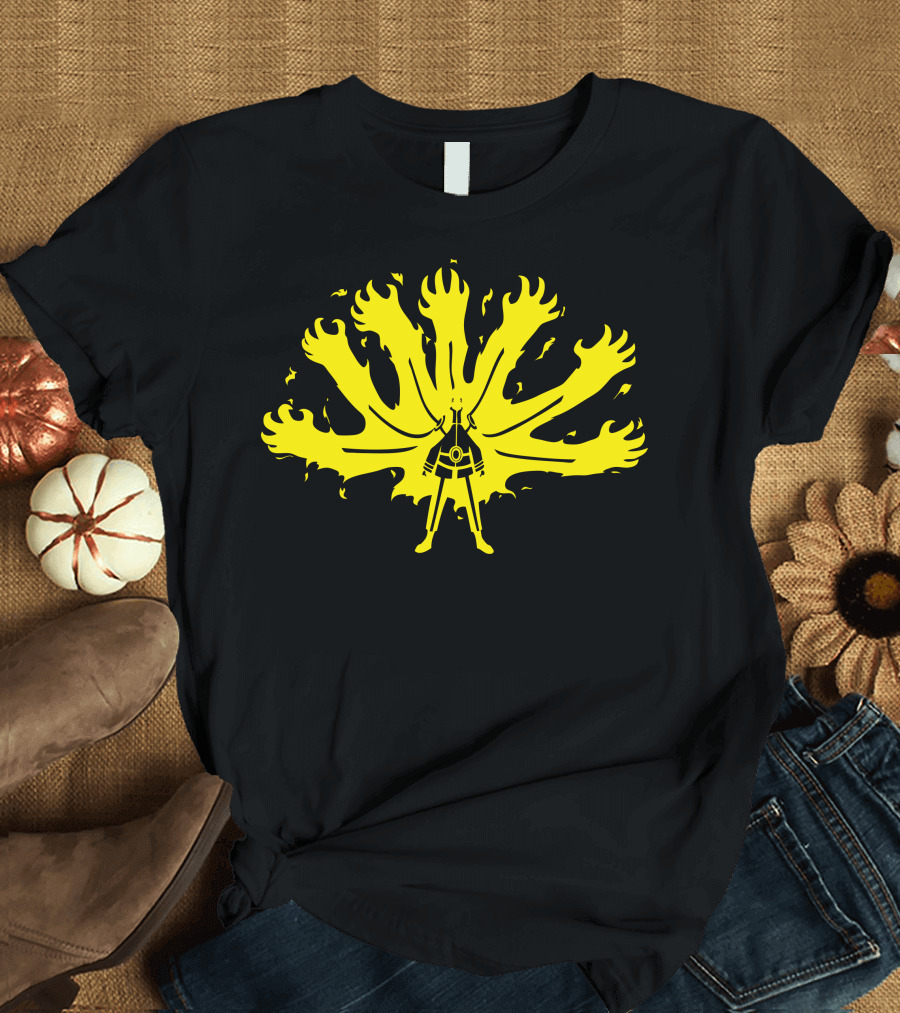 Nine Tail Fox Chakra Silhouette Warrior T-Shirt