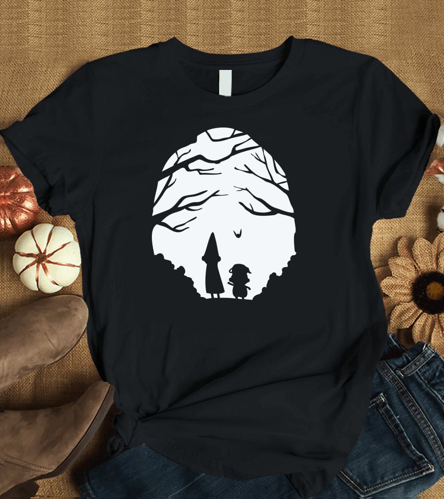 Over the Garden Wall Silhouettes in Enchanted Forest Scene T-Shirt