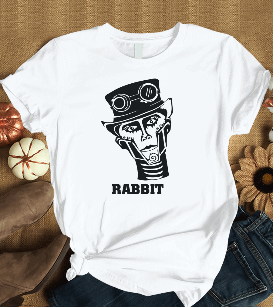 Rabbit Steampunk Man Logo Goggles T-Shirt