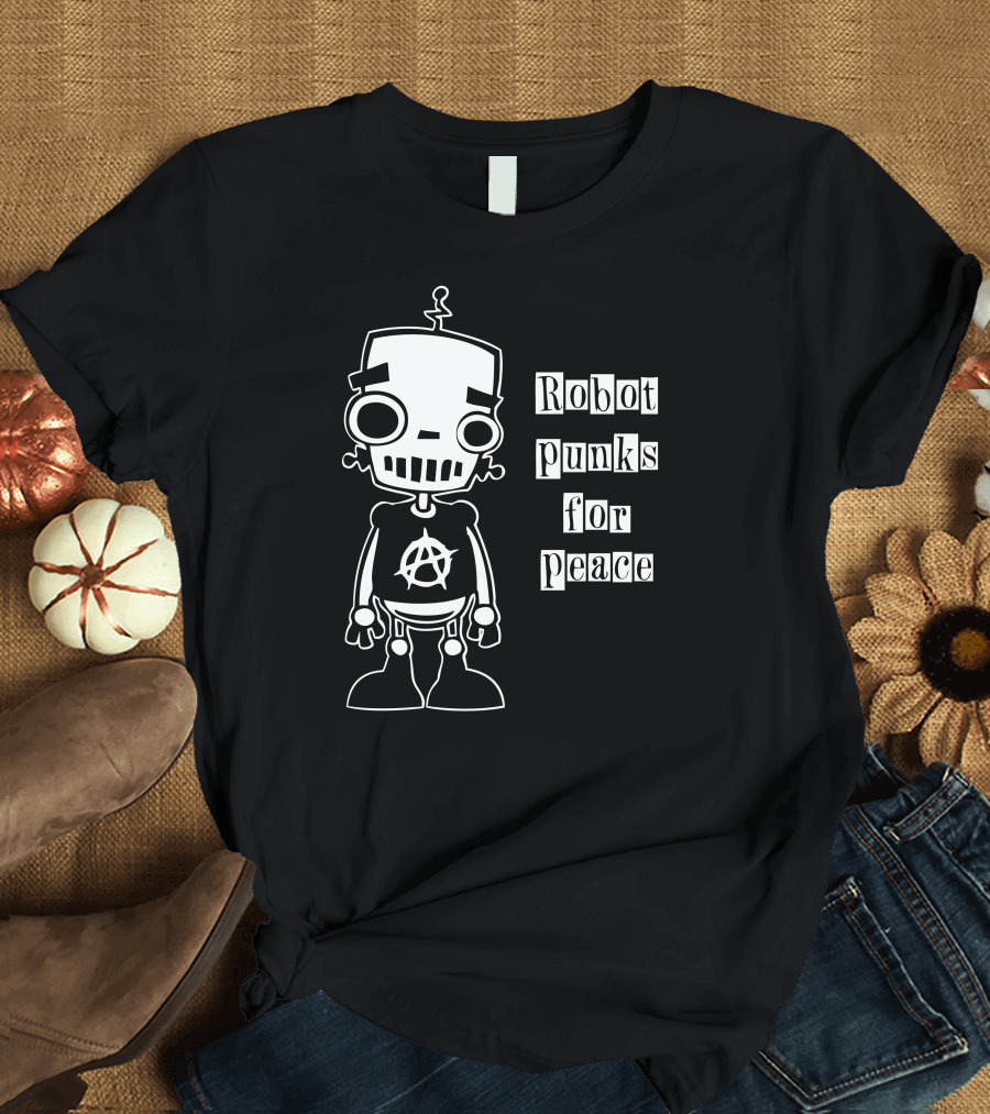 Robot Punks for Peace Anarchy Symbol Robot T-Shirt