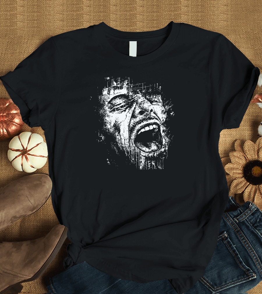 Scream Face Distorted Grunge Expression T-Shirt