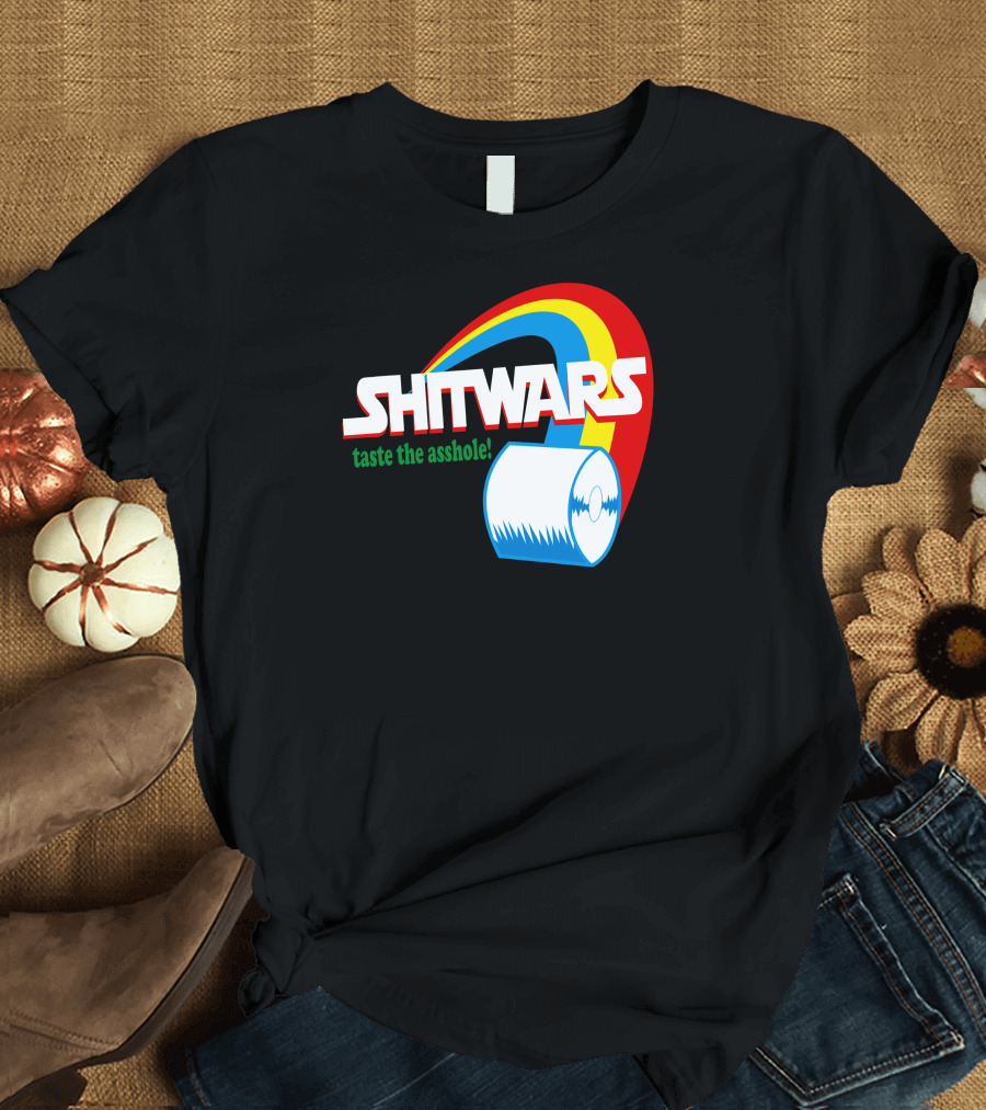 Shitwars Taste the Asshole Toilet Paper Rainbow Image T-Shirt