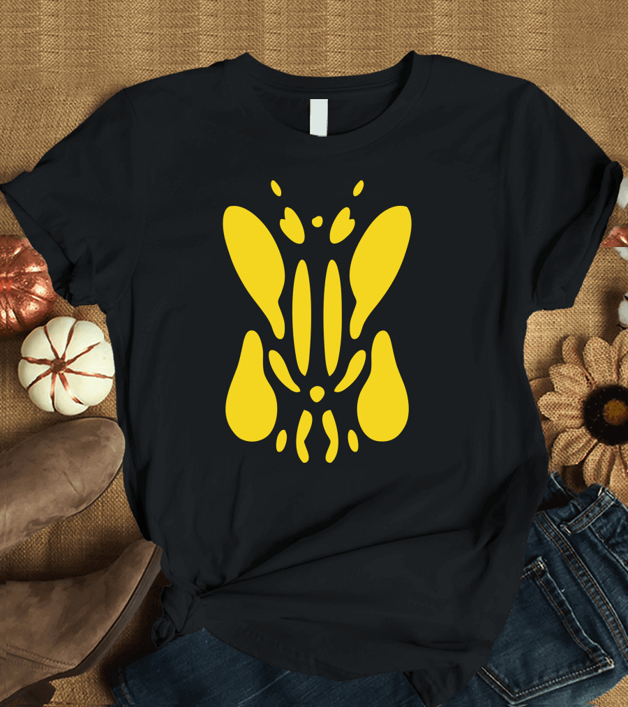 Tell Me What You See Yellow Butterfly Rorschach Inkblot T-Shirt