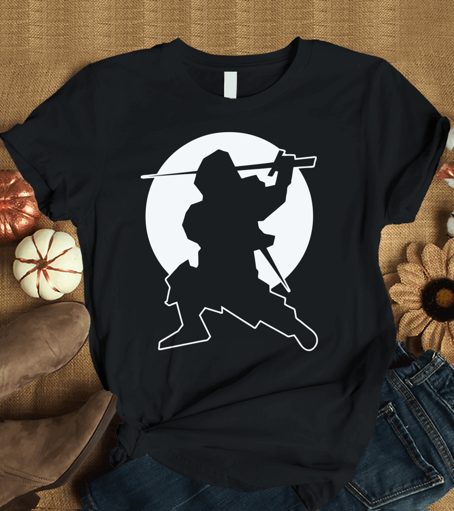 The Ninja Silhouette Against Full Moon T-Shirt