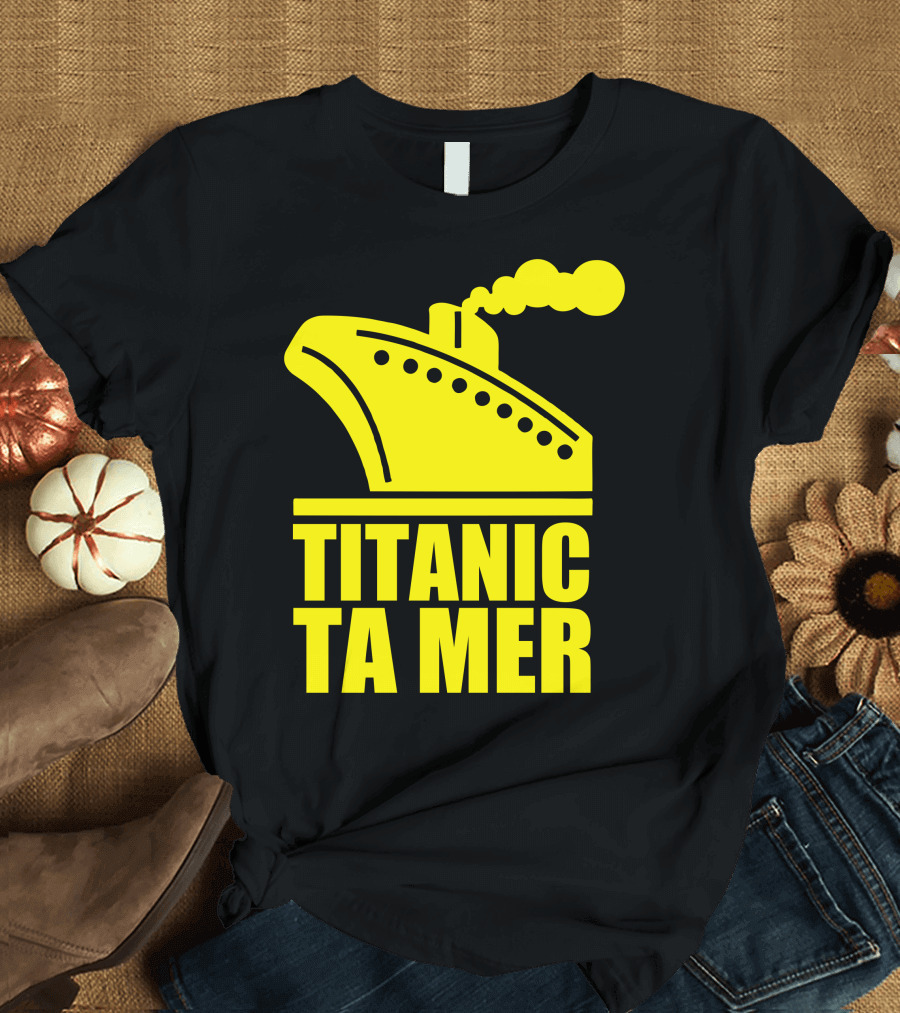 Titanic Ta Mer Ship Graphic Yellow Steamship T-Shirt