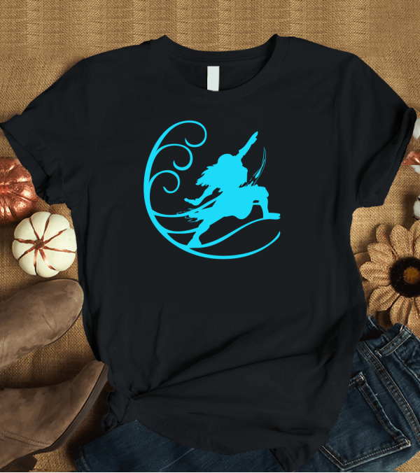 T-Shirt: Avatar Waterbending Silhouette Surfing Waves T-Shirt Avatar Waterbending Silhouette Surfing Waves T-Shirt