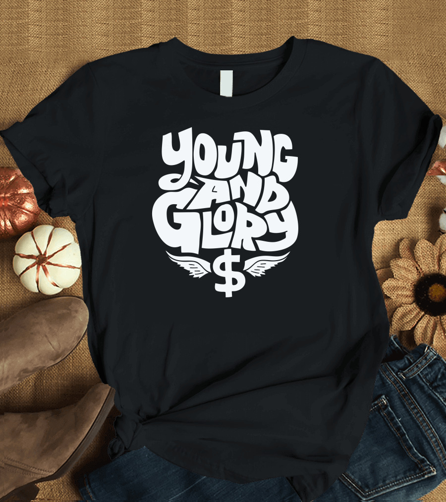 YOUNG AND GLORY DOLLAR SIGN WINGS T-Shirt