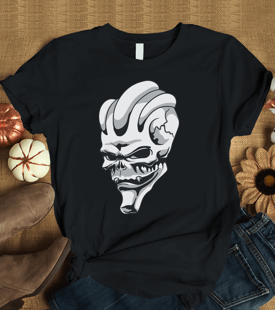 Alien Skull Artwork Illustration Demon Head T-Shirt
