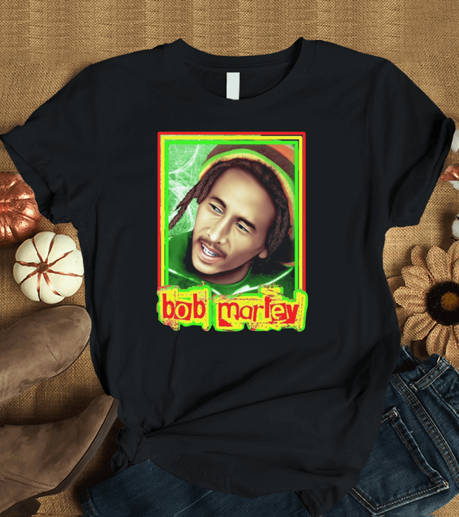 Bob Marley RastaReggae Vibrant Portrait Rasta Colors T-Shirt