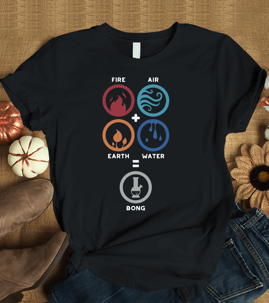 Fire Air Earth Water Elements Equation Bong T-Shirt