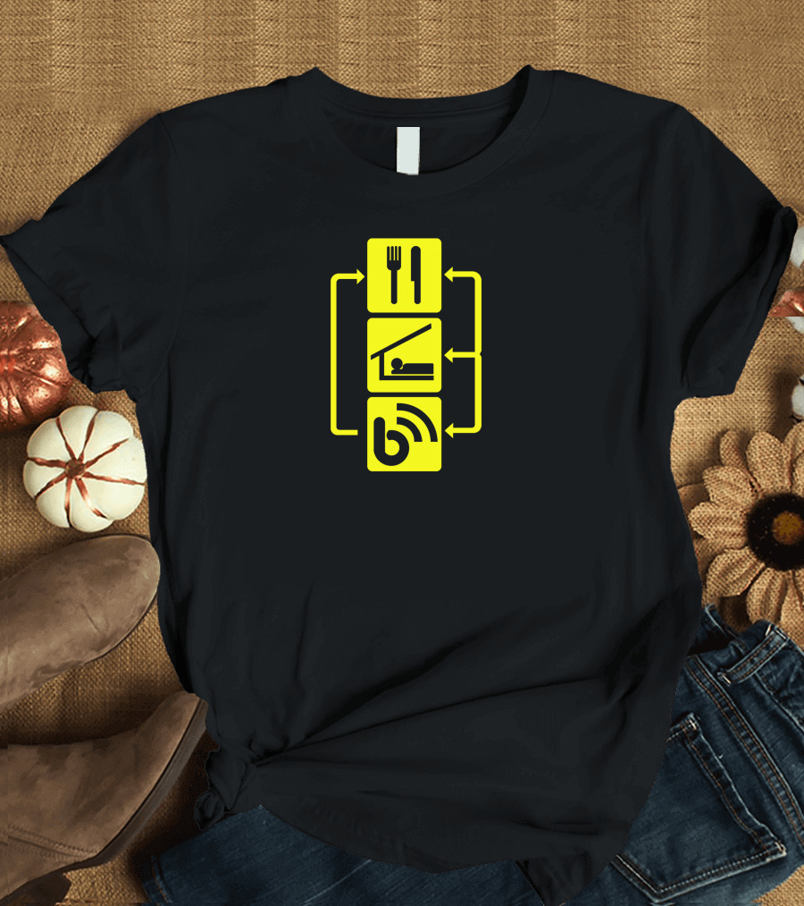 Eat Sleep Blog Write Funny Internet Computer Geek Icons T-Shirt