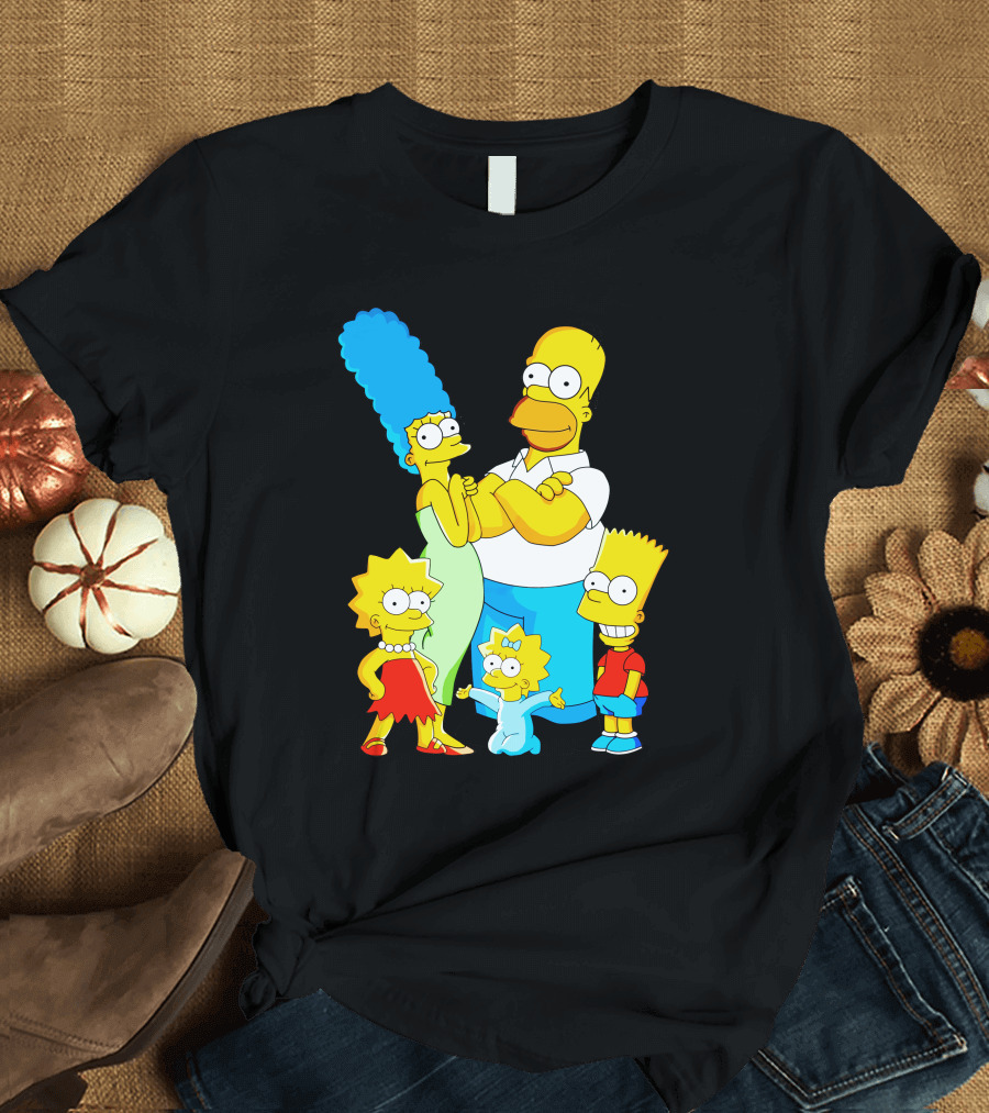 The Simpson Family Iconic Cartoon Characters T-Shirt